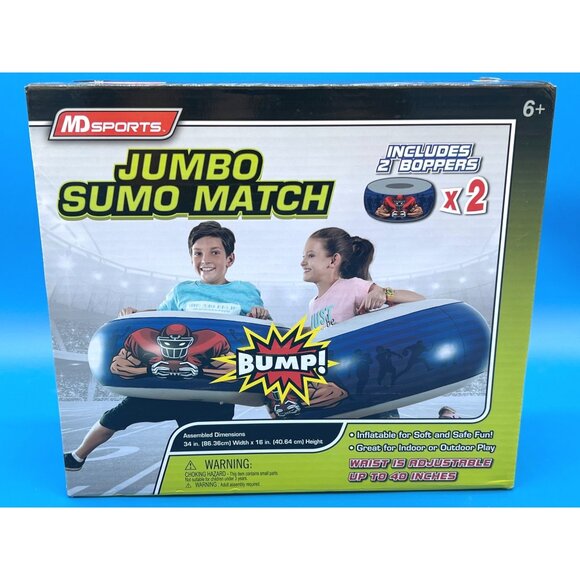 Md Sports Jumbo Sumo Match Football Edition Bump Set Of 2 Boppers In Box - Picture 1 of 4